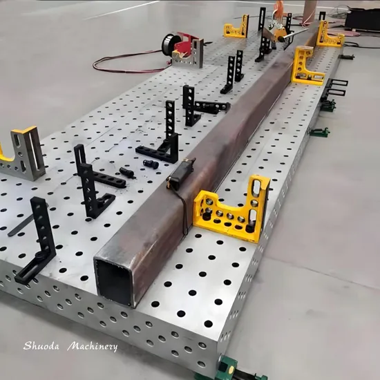 China Manufacturer Porous Cast Iron 2D 3D Welding Workbench Flexible Welding Workbench with Welding Fixtures Customizable